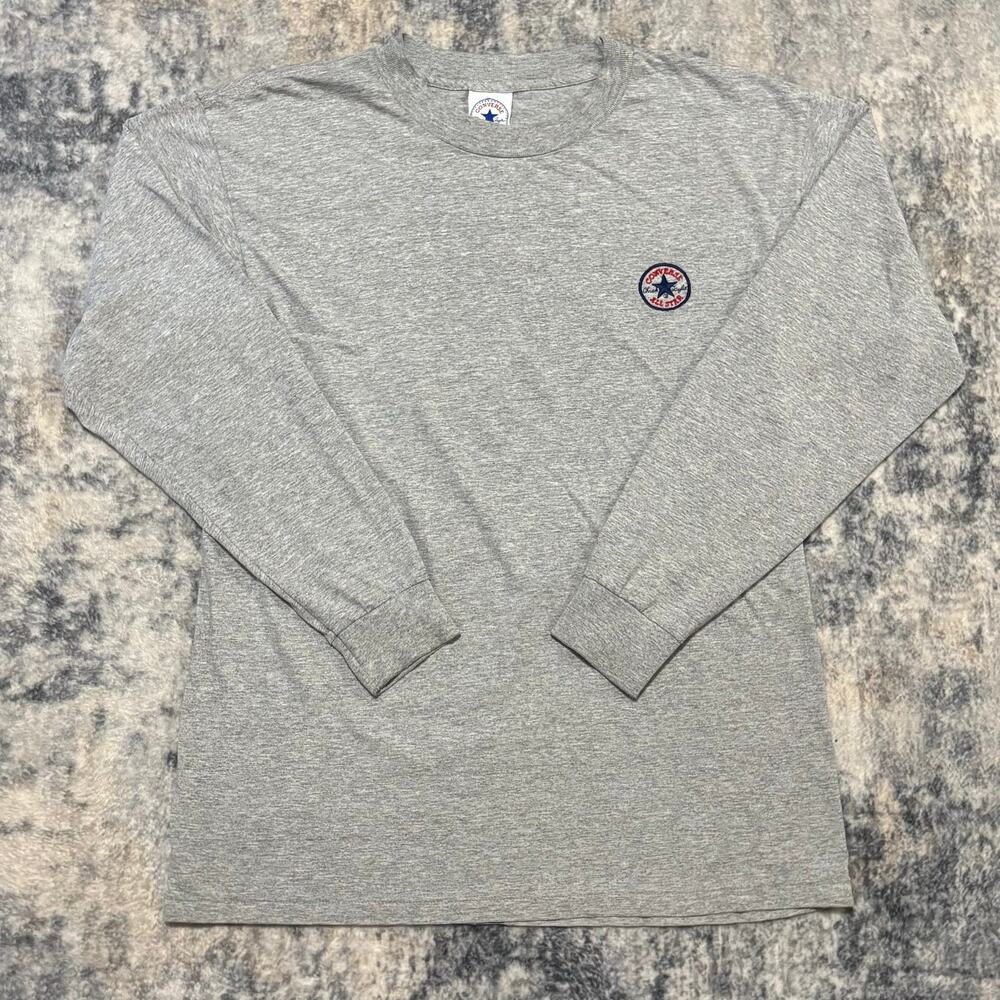 Vintage/Y2k Converse All Star Gray Long Sleeve T-Shirt Mens Large